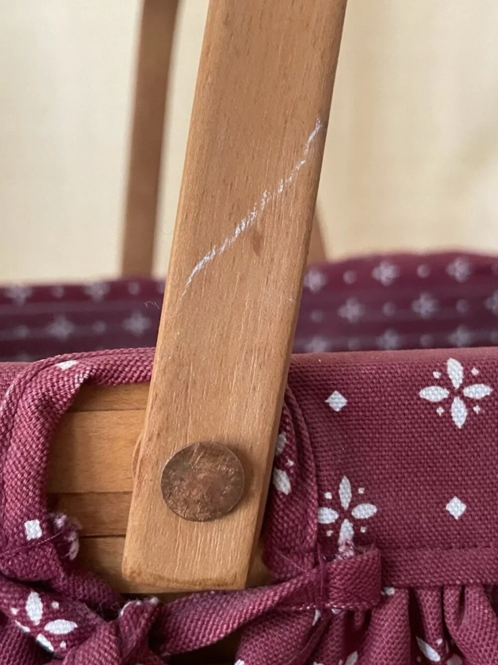 Vintage Longaberger Large Market Basket 10634 Swinging Handles 2 Liners 1997